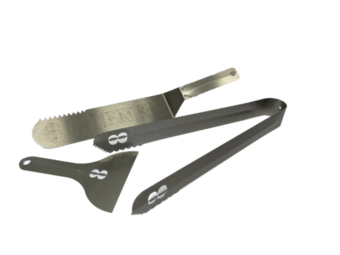 3tgl. Grillbesteck Set aus Edelstahl